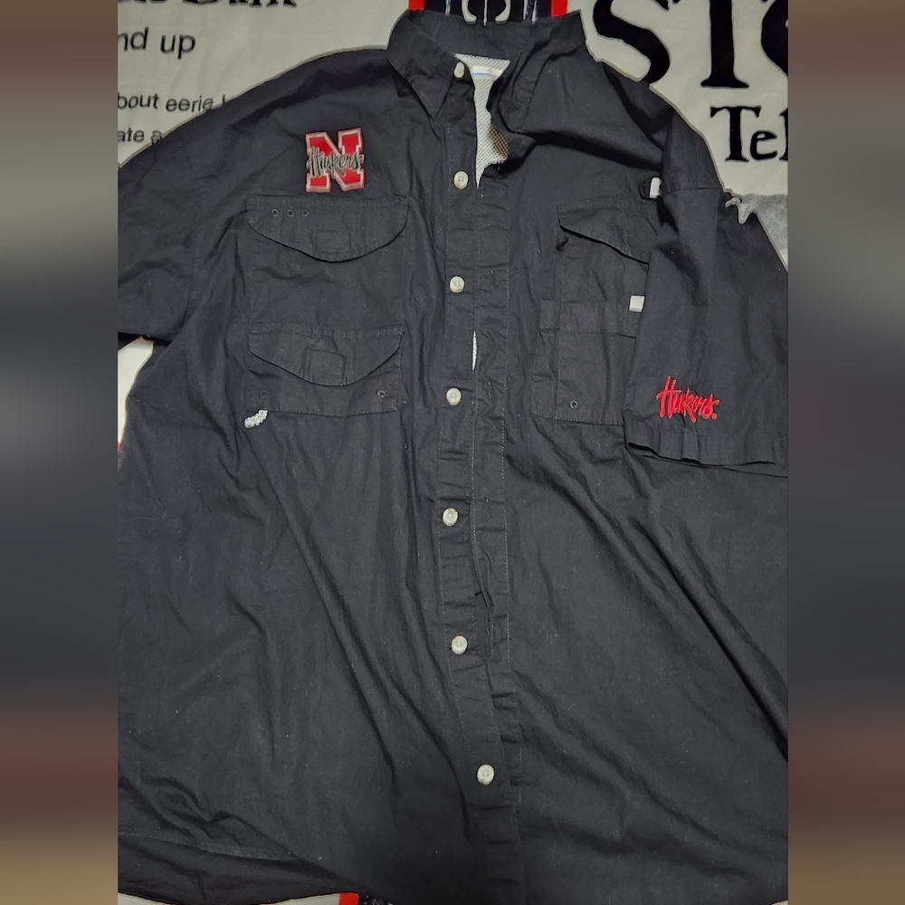 Columbia Nebraska Huskers Button up